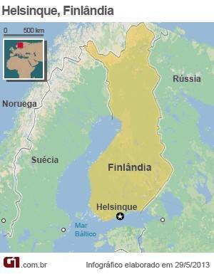 Mapa da Finlândia (Foto: Editoria de arte/G1) mapa-finlandia