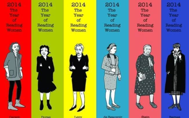 Reprodução Marcadores criados por Joanna Walsh promovem o movimento #readwomen2014, que estimula a leitura de obras escritas por mulheres