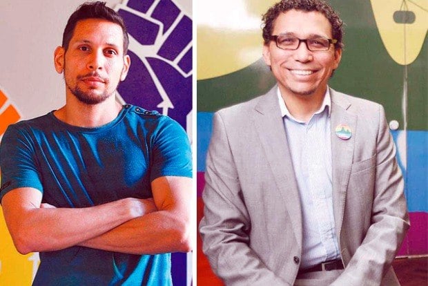 Julio Moreira, do grupo LGBT Arco Íris, e Claudio Nascimento, da organização Rio Sem Homofobia, em defesa dos direitos dos homossexuais Foto: Fotos Uanderson Fernandes e Paulo Araújo