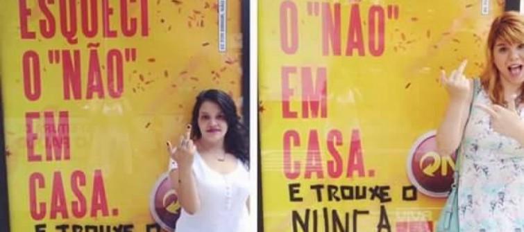 Anúncio da Skol e a intervenção de Mila Alves e Pri Ferrari. A foto teve mais de 8 mil curtidas no Facebook / Foto: Reprodução