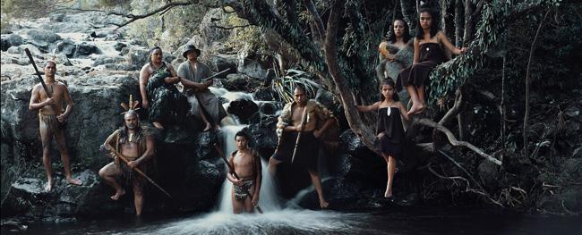 Família de indígenas da tribo Maori, da Nova Zelândia