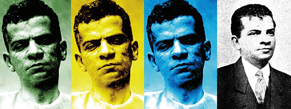 Montagem com fotos de Lima Barreto (fonte: Jornal da Unicamp)