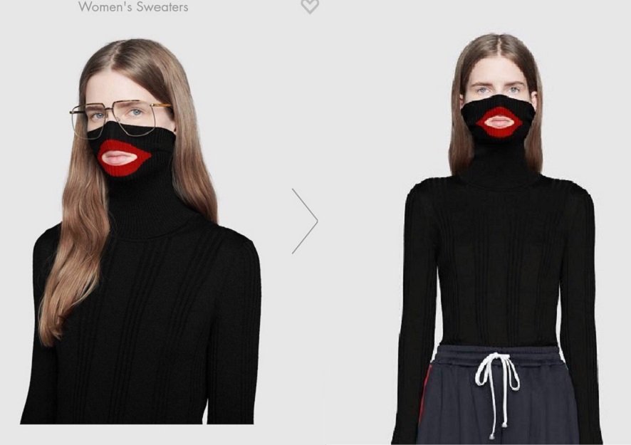 mulher com blusa preta e boca vermelha