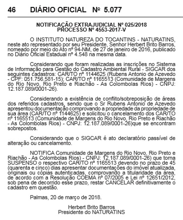 imagem do diário oficial