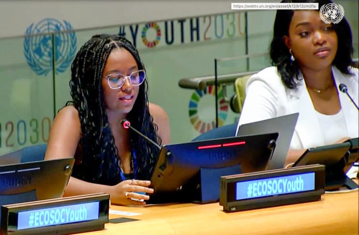 Ester Sena, representante do instituto, defende na ONU justiça racial, sustentabilidade e participação jovem nos debates sobre o futuro do planeta